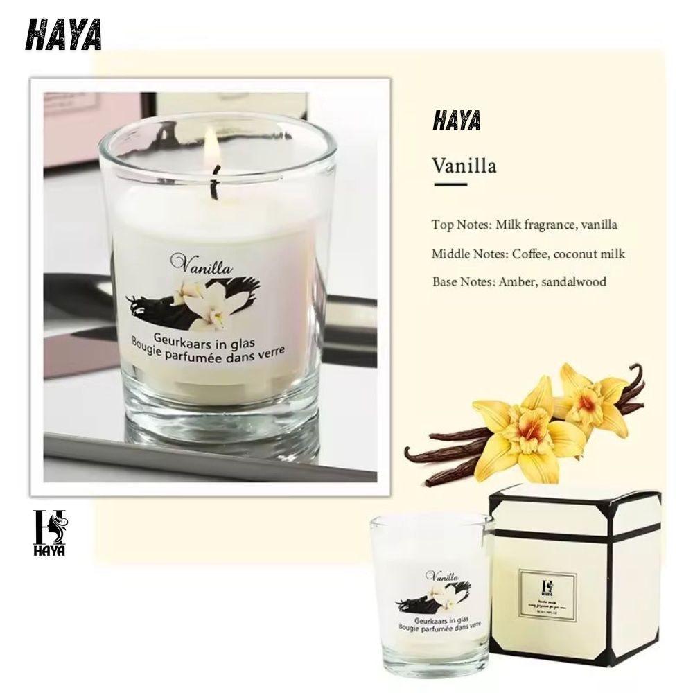 Haya Perfume Scented Candles - Vanilla, Rose - Image 4